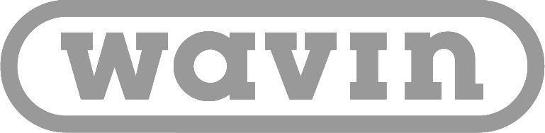 Logo del cliente Wavin, empresa de soluciones para construcción y tuberías.