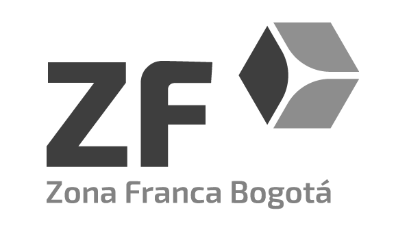 Logo del cliente Zona Franca Bogotá (ZF), zona de comercio y logística de la capital.